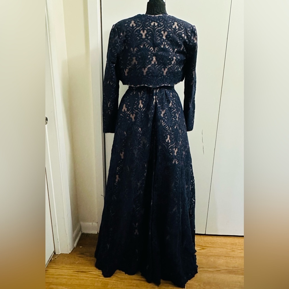TADASHI SHOJI Strapless Corded Lace Gown & Jacket 2 pc sets - Picture 3 of 16